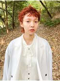 赤毛　オレンジブラウン　ベリーショート　ニュアンスパーマ
