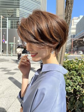 ジエクト 本店(The Ect) くびレイヤーピンクベージュ前髪マチルダボブインナーグレージュ