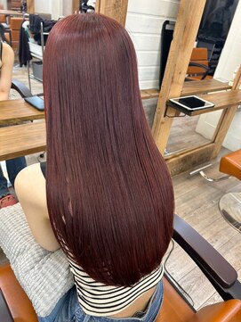 ネウィ 国分寺(newi) レイヤーロング×チェリーレッド　　艶髪/美髪