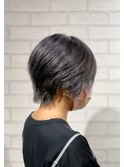  20代30代40代抜け感ショートレイヤーシルバーベージュ