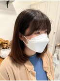 オリーブブラウン/白髪染め/ミディアムボブ