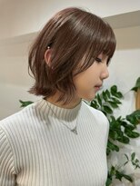 サンク 原宿 表参道(cinq)&nbsp;ハイトーンカラー外国人風ボブ切りっぱなし外ハネナチュラルボブ