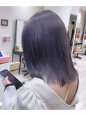 大人可愛いふんわりカールミストバング外国人風カラーブリーチ