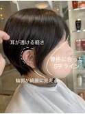 小顔に見えるショートボブ