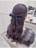 大人かわいい編み込みハーフアップ＊まゆ