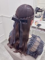 大人かわいい編み込みハーフアップ＊まゆ