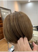 脱白髪染め白髪ぼかしシークレットハイライト×ショートヘアー