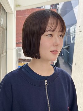 ニコ トウキョウ(nico TOKYO) 20代30代ミニボブ切りっぱなしボブぱっつん前髪シースルー顔周り