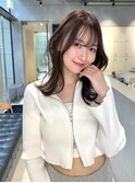 骨格矯正くびれレイヤーシースルーバングこっくりブラウン