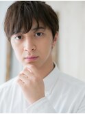 清潔感ダークアッシュ前髪パーマ就活スマートマッシュa北浦和