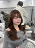 韓国スタイル/ナチュラルくびれヘア_くびれ巻き_透明感カラー
