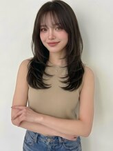 ユーフォリア 青山(Euphoria) 担当きょうこ/艶カラーベージュ小顔カット透明感レイヤーロング