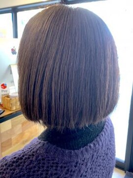 クアトログランシュ 水戸店(QUATRO×GranCieux) アーモンドブラウン×ボブ