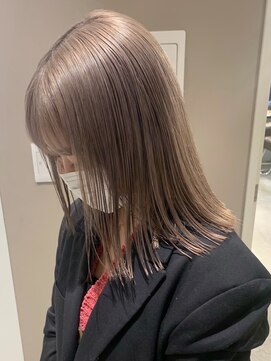 ベレーザ 渋谷(BELEZA) ba377_アッシュブラックグレージュカラーロブヘアボブウルフ