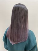 外国人風バレイヤージュピンクパープル_くびれヘア