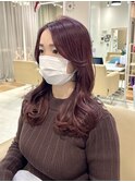くびレイヤー黒髪卒業エアリーロングピンクブラウン★TARO