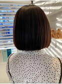 20代30代40代の切りっぱなし丸みボブ/髪質改善カラー