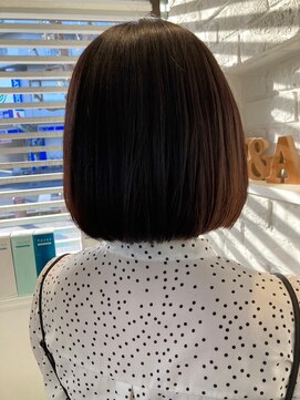 エヌアンドエー 春日部東口店(hair shop N&A) 20代30代40代の切りっぱなし丸みボブ/髪質改善カラー