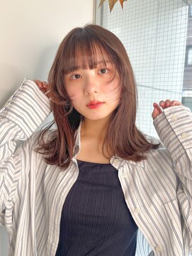 アンサム 久留米店(UNSOME) 顔まわりレイヤー/くびれミディ/ベージュ/ヘーゼルベージュ