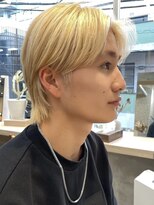 メンズブリーチカラーシースルーマッシュ韓国風センターパート