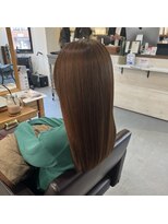 アンクル(ancre)&nbsp;艶髪ストレート×セミロング×モカブラウン×髪質改善【広島】