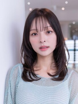 ケアリー 調布(Carelly) 大人かわいい前髪セシルカットココアブラウンフリンジウェーブ