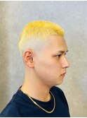 メンズフェードカットベリーショートゴールドボウズフェード