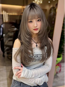 ロンドガーネット 池袋(Lond garnet) ミニウルフレイヤーカット顔周り前髪韓国ミディアムロング/池袋