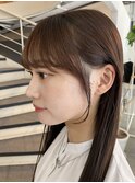 ナチュラルストレート/大人可愛い/小顔/顔周りレイヤー/後れ毛
