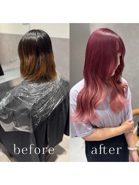 サロウィン 静岡 呉服町通り店(SALOWIN) ピンク×ボルドーカラー#静岡エクステ #インナー