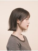 ボブ 外ハネボブ くびれヘア 切りっぱなしボブ 暗めカラー