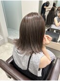 アッシュカラー/ハイライトカラー/ミディアムレイヤー/韓国巻き