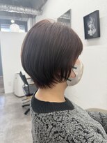 フリー(Free.)&nbsp;前髪クールショートイメチェンピンクベージュニュアンスパーマ