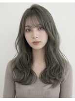 ヘアーエボリューション 【透明感オリーブ】くびれレイヤー×ニュアンスウェーブロング