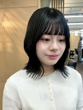 ヘアースペースブルーム プリュス 石橋店(HAIR SPACE BLOOM plus) くびれボブ/透明感カラー/ブルーブラック/石橋美容室