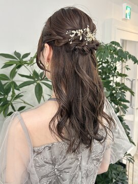 シーク 八王子(CHIC) 結婚式ヘアセット ハーフアップアレンジ【八王子】