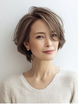 Heart's美人設計と白髪ぼかし専門店 青山表参道店 脱白髪染め/ショートヘア【ハーツ】&nbsp;白髪ぼかし脱白髪染め似合わせショートボブ40代50代60代