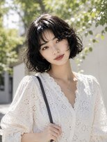 ノラ シブヤ(NORA)&nbsp;小顔ミディアムパーマミディアムデジタルパーマボブパーマ前髪