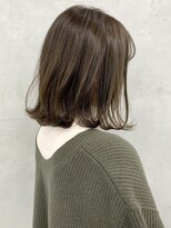 【山下未紗】黒髪イルミナカラー髪質改善大人ボブグレーベージュ