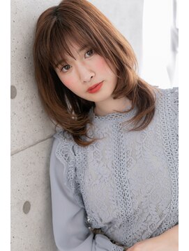 ミック 日暮里店(miq) 外国人風グラマラスレイヤーアッシュピンクロングウルフb1