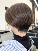 #チェリーブラウンデジタルパーマミニウルフ#ホワイトグレージュ