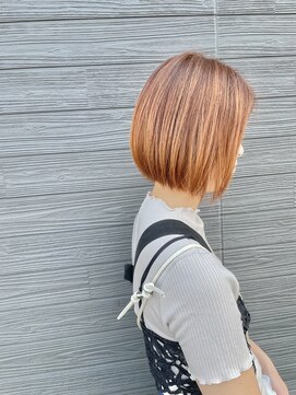 琉月 枝松店 20代、30代の可愛いモテボブ×オレンジベージュ