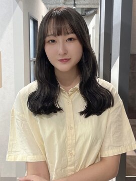 フレーム 博多店(FRAME) ゆるっと波巻き顔周りレイヤー×ダークグレージュ【福岡博多】