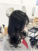 韓国/レイヤーカット/ブルーブラック/ミディアム/新越谷/南越谷