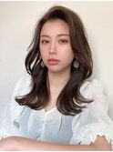 イメチェン美髪外ハネボブミディアムストレート寒色系カラー