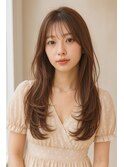ナチュラル小顔前髪あり後れ毛サイドバング結べるボブくびれヘア