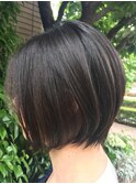 前下がりのひし形ショートボブ