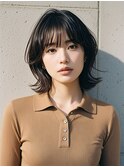 レイヤーカットショートウルフくびれボブ前下がりボブシャギー