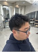 冬◎メンズ短髪パーマなしナチュラルショート好印象スタイリング