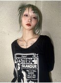 10代20代ハイトーン艶髪ミントカラー個性派カラーグリーンカラー